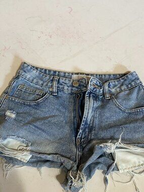 Rise Supply Co High Rise Distressed Denim Shorts Size 5